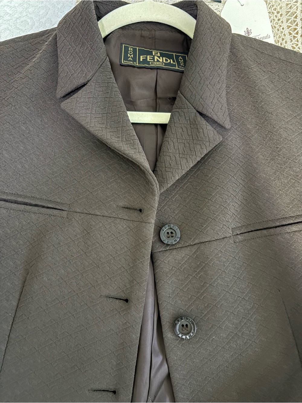 Fendi Brown Textured Skirt Set size EUR 40